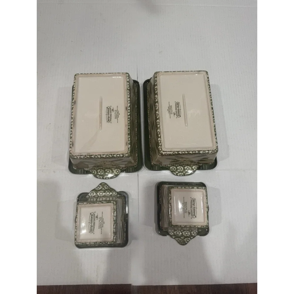 Temp-tations Old World Green 1.5 Qt Casserole Set w Lids 8pc